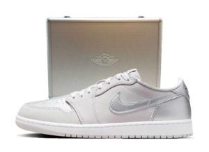 Nike Air Jordan 1 Retro Low OG "Metallic Silver" (with Briefcase) (HM0365-002)